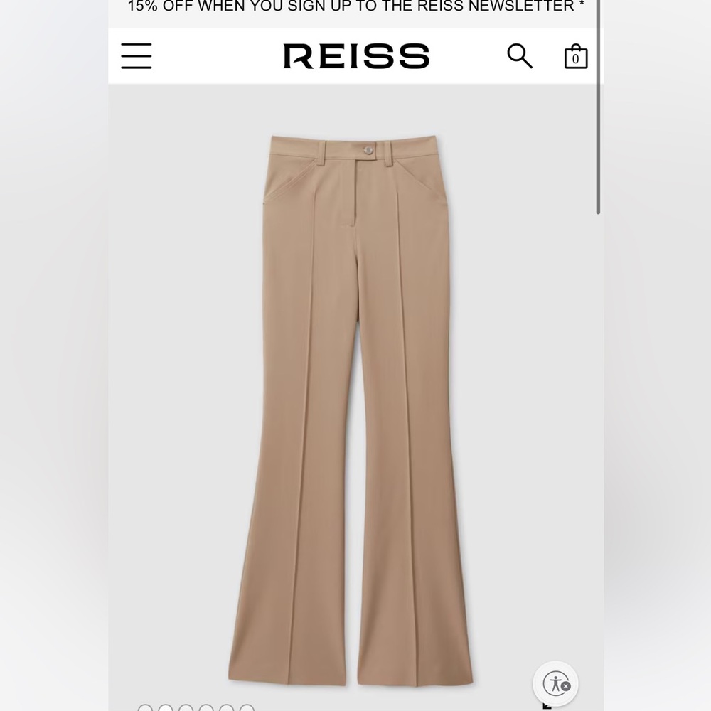 Reiss Beige Flare Trousers